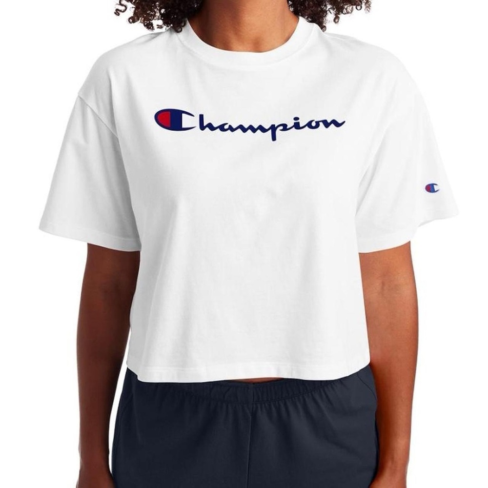 Champion White Cropped T-Shirt